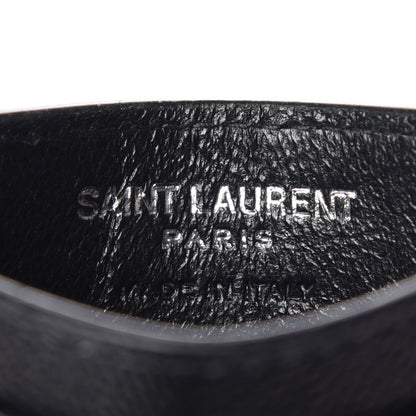 Saint Laurent Grain De Poudre Matelasse Chevron Monogram Credit Card Case Black 6 of 7