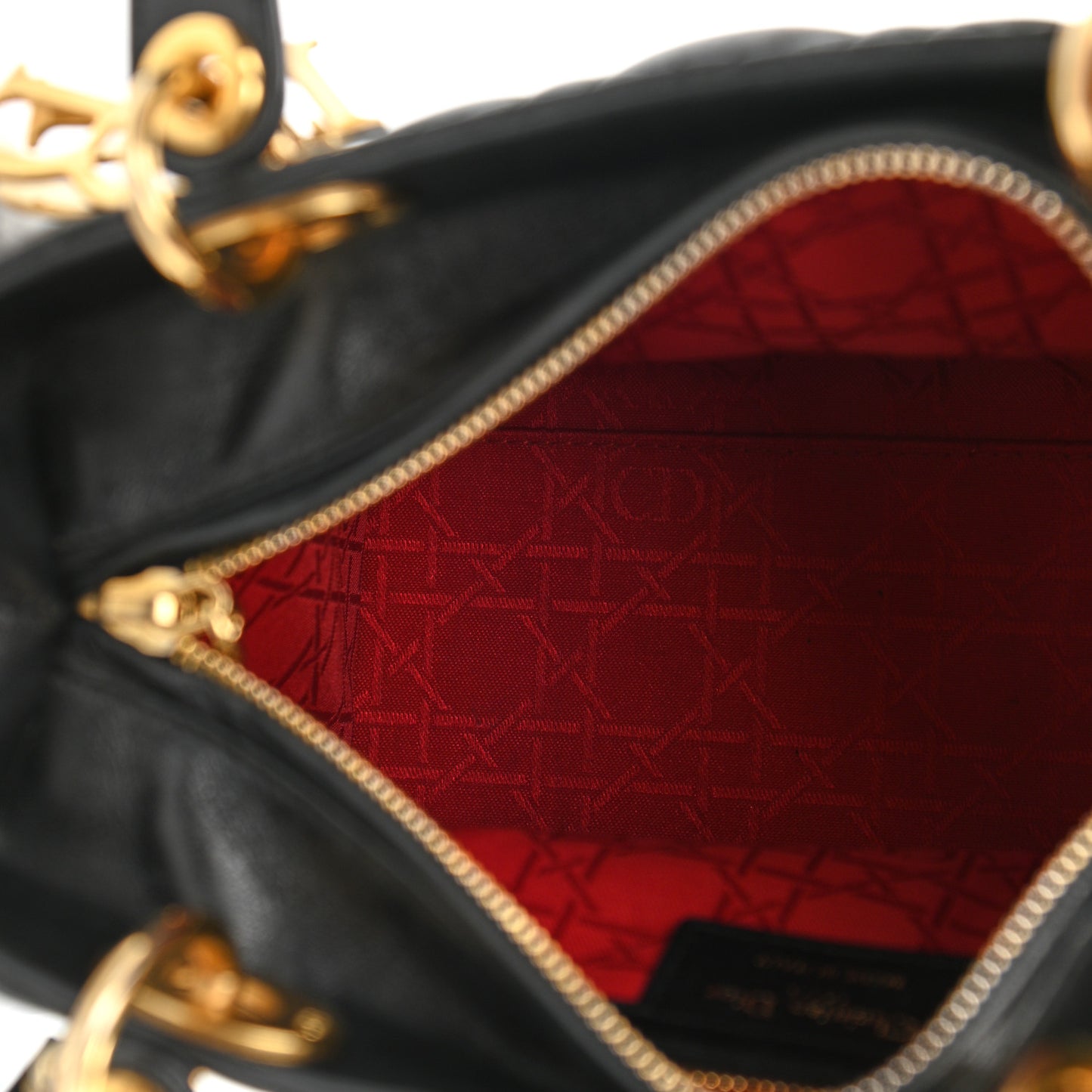 Lambskin Cannage Medium Lady Dior Black