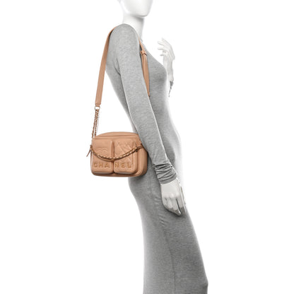 Chanel Calfskin Quilted Small Camera Case Beige 2 of 13