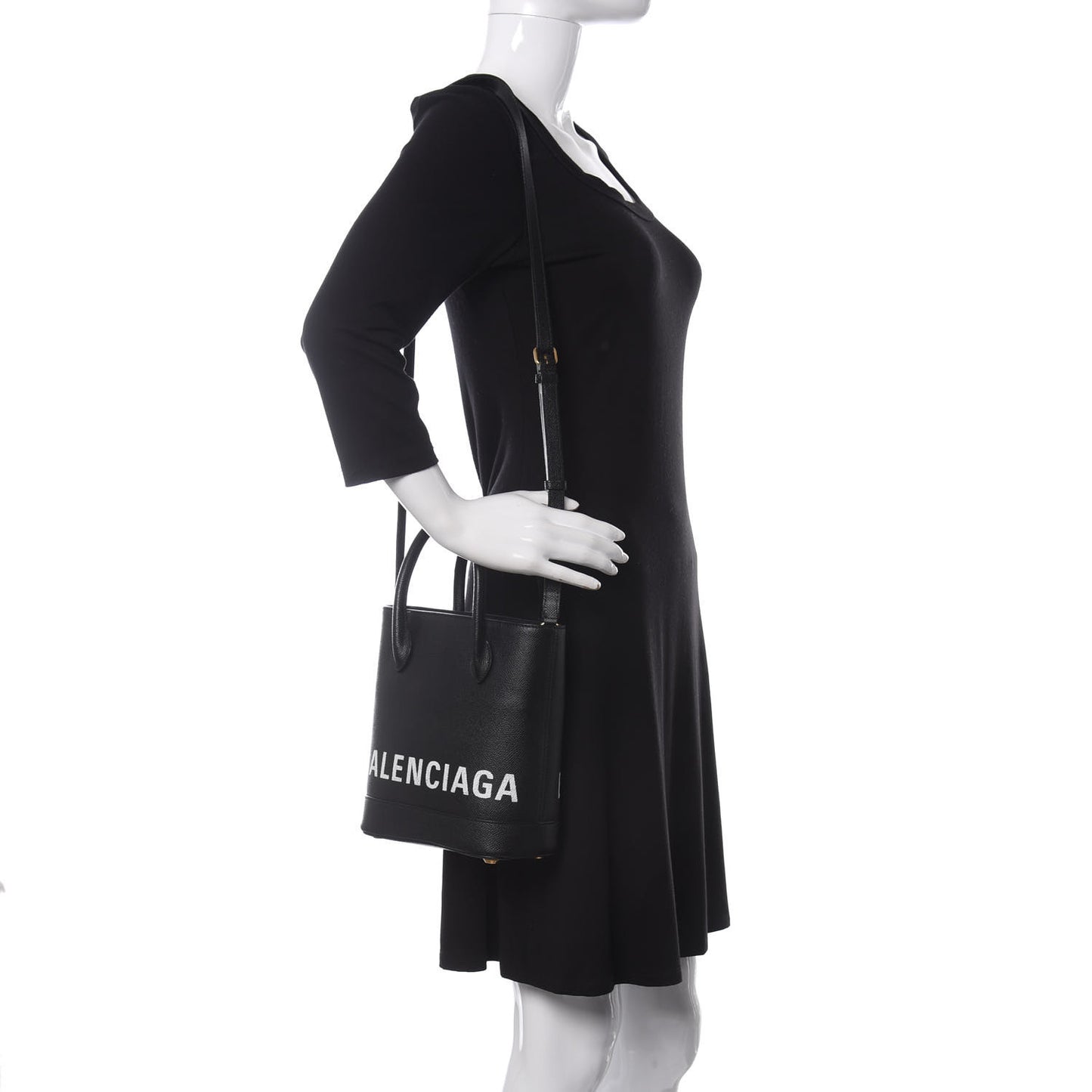 Grained Calfskin Ville Aj Tote XXS Black