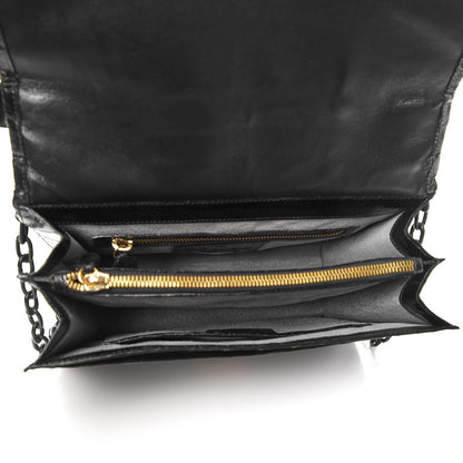 Nancy Gonzalez Crocodile Chain Flap Shoulder Bag Black 5 of 7