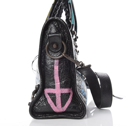 Balenciaga Agneau Graffiti All Over Classic Hardware S City Black Multicolor 14 of 14