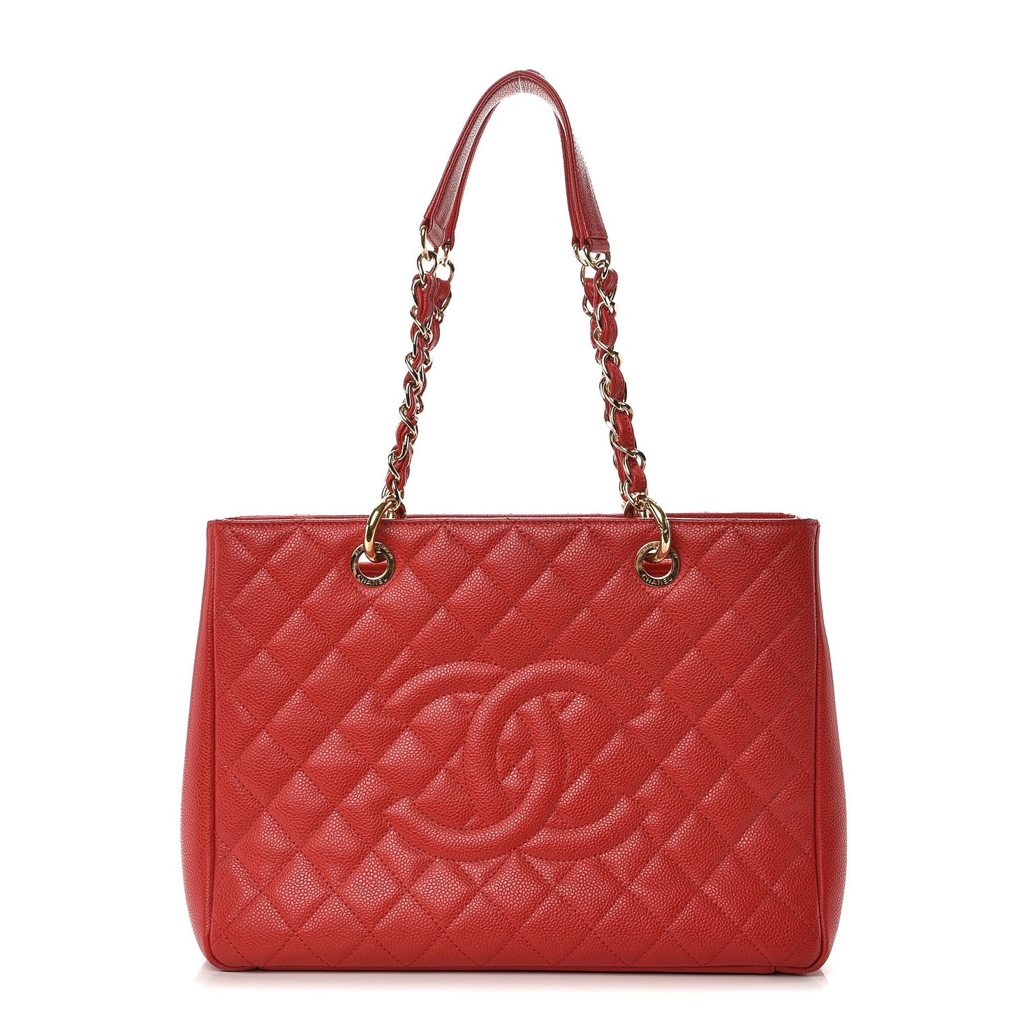 Caviar Quilted Grand Shopping Tote GST Red