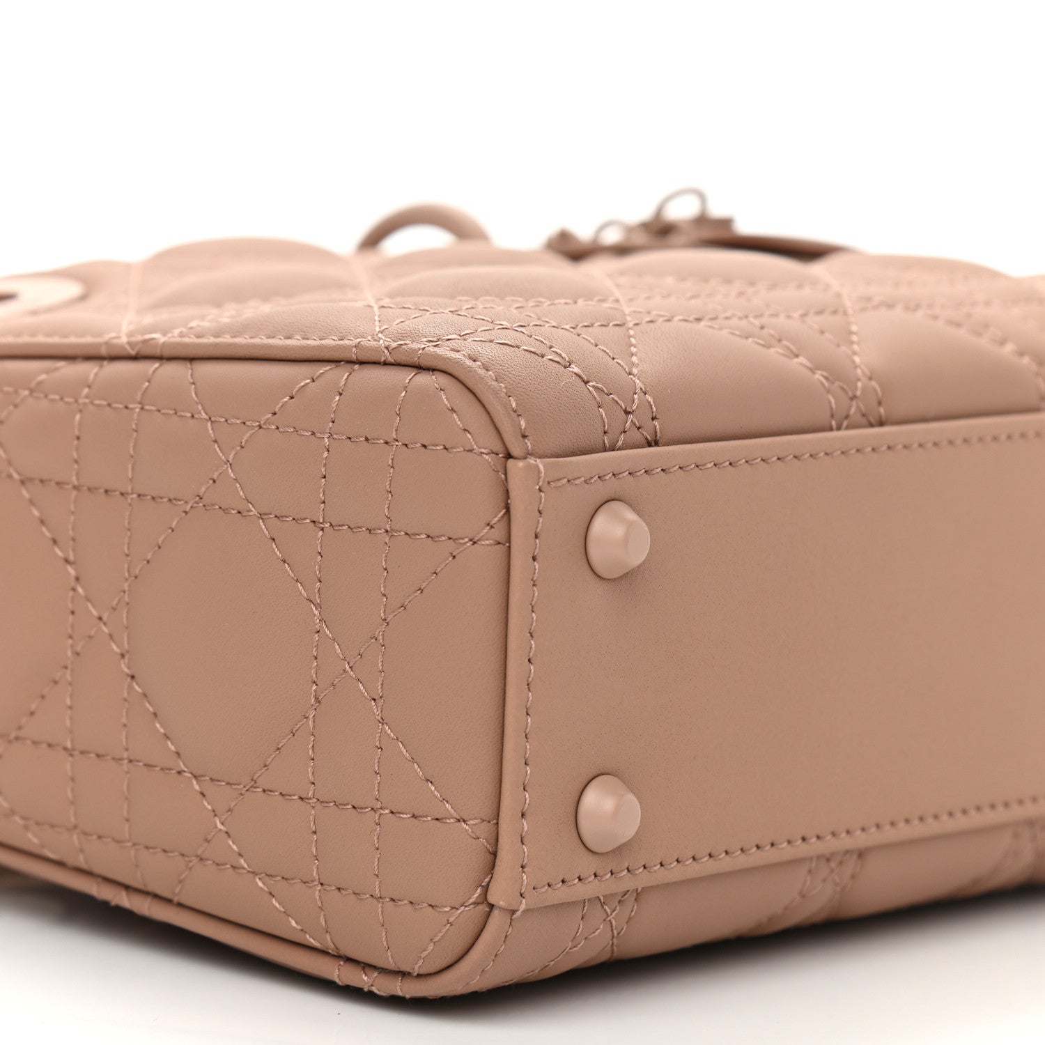 Christian Dior Ultra Matte Calfskin Cannage Mini Lady Dior Light Beige 9 of 11