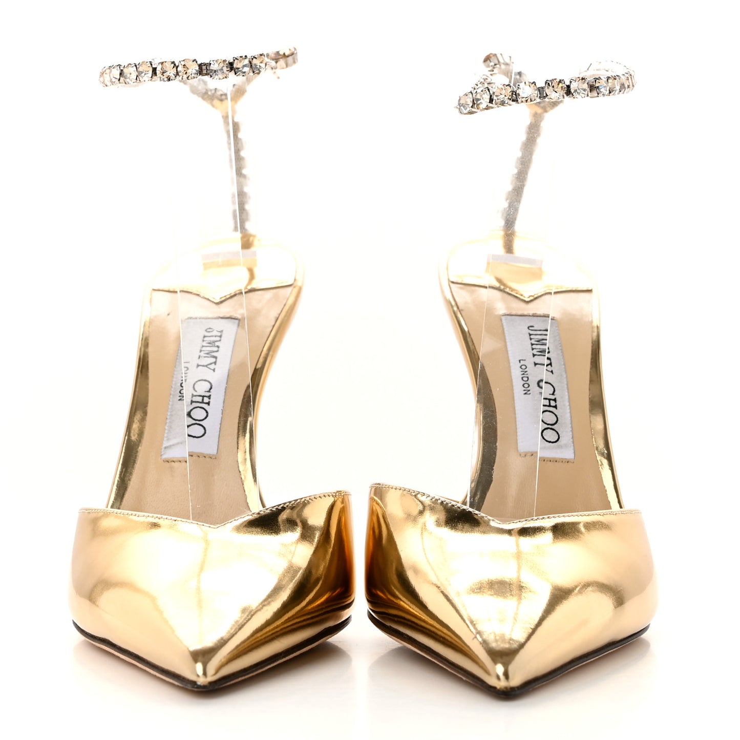 Satin Crystal Saeda 100 Pumps 39 Gold