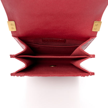 Chanel Caviar Quilted North South Boy Flap Red 5 of 10