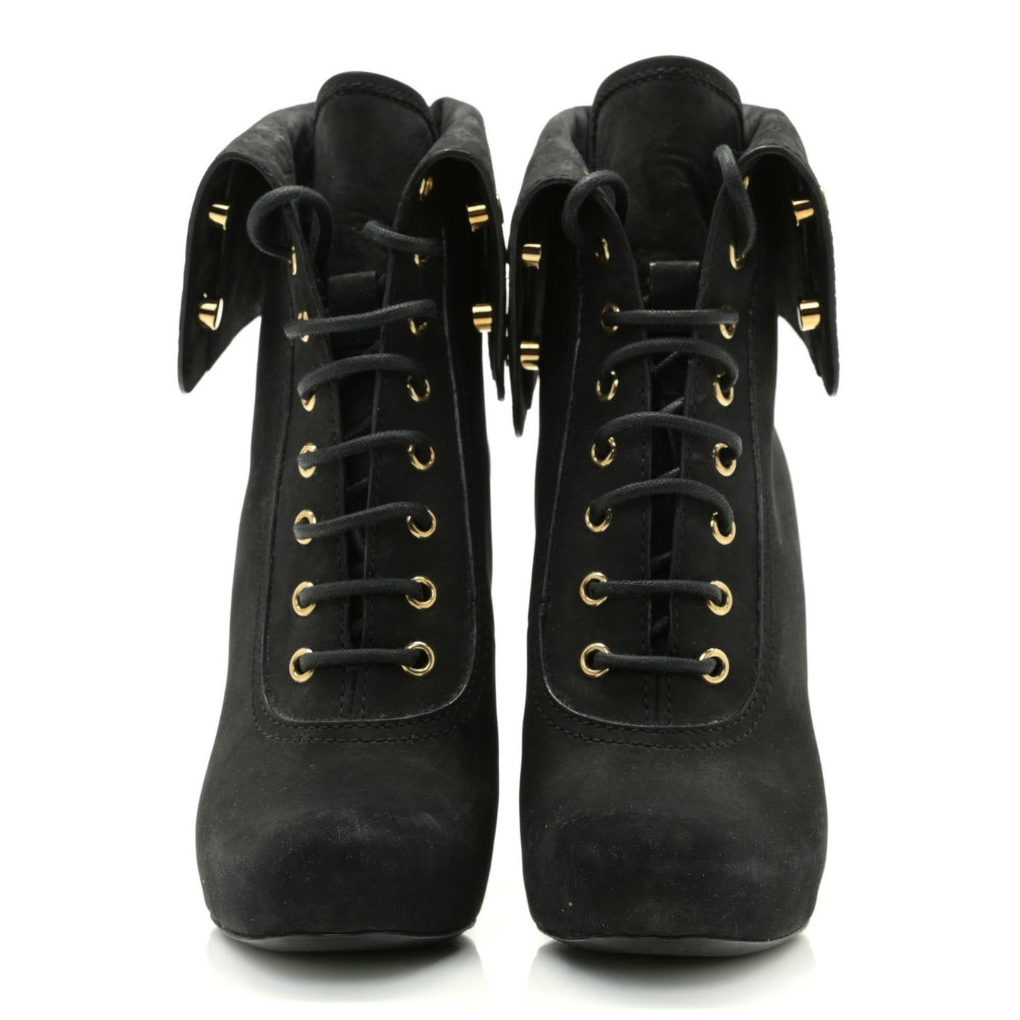 Suede Lace Up Ankle Boots 39 Black