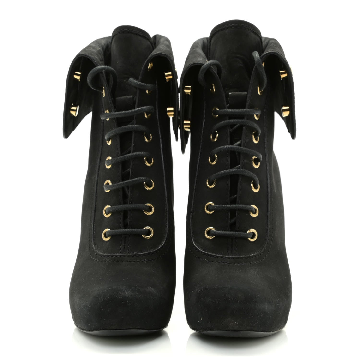 Louis Vuitton Suede Lace Up Ankle Boots 39 Black 2 of 14