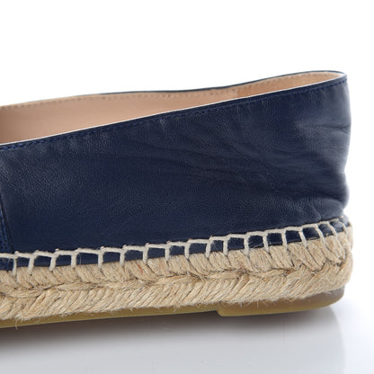 Chanel Lambskin CC Espadrilles 38 Navy Black 11 of 11