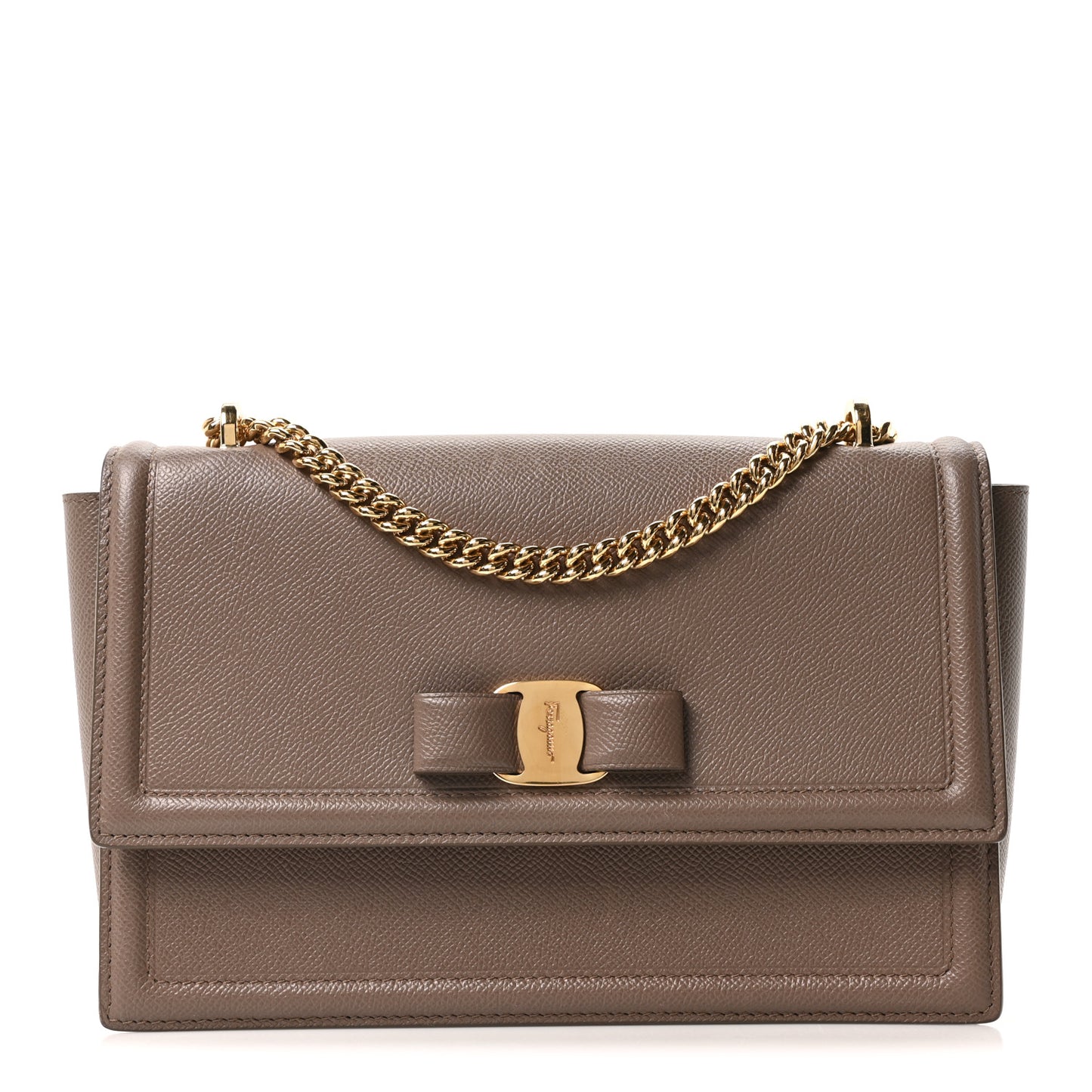 Printed Calfskin Ginny Shoulder Bag Grey