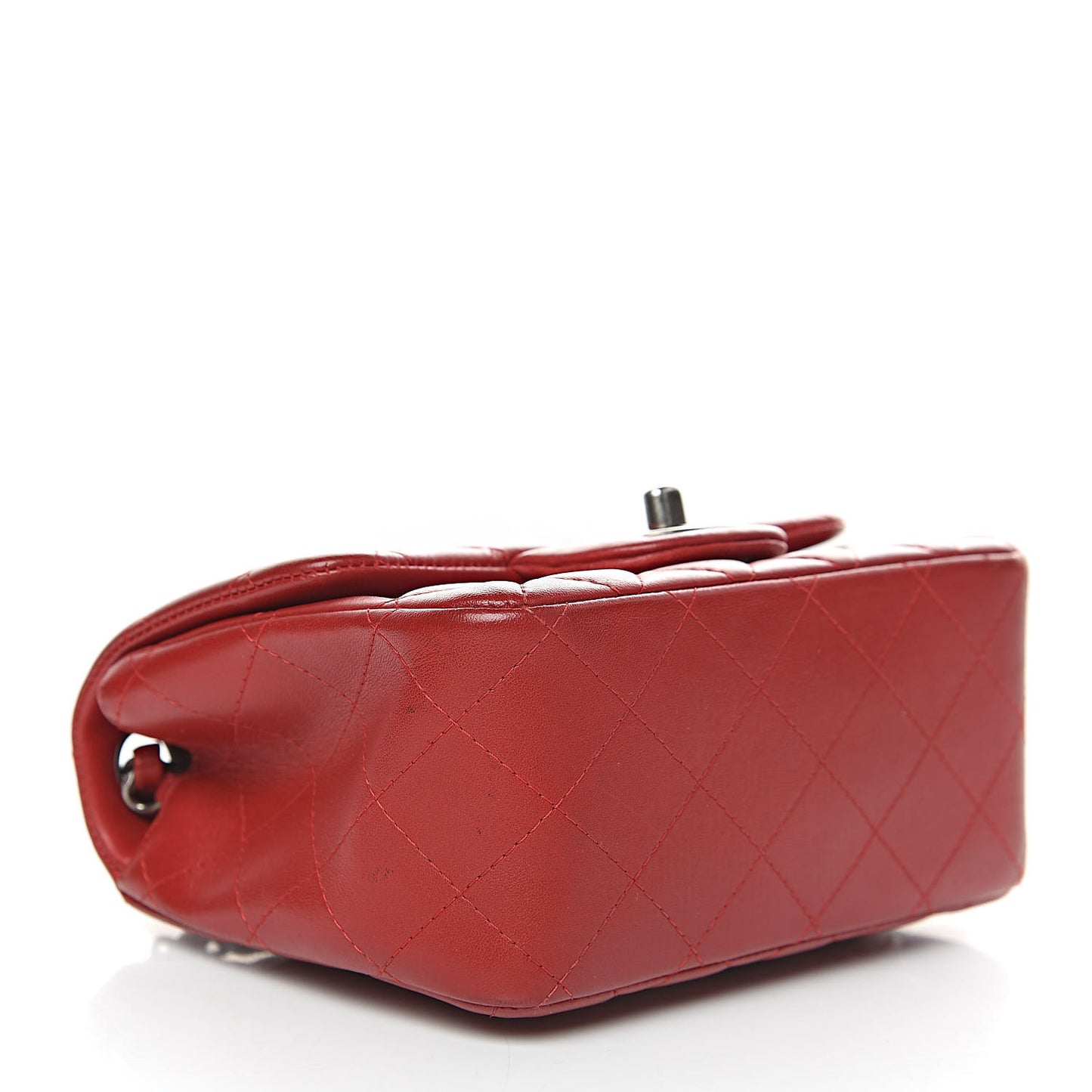Lambskin Quilted Mini Square Flap Red