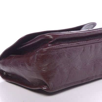 Saint Laurent Crinkled Calfskin Matelasse Monogram Medium Niki Chain Satchel Burgundy 8 of 9