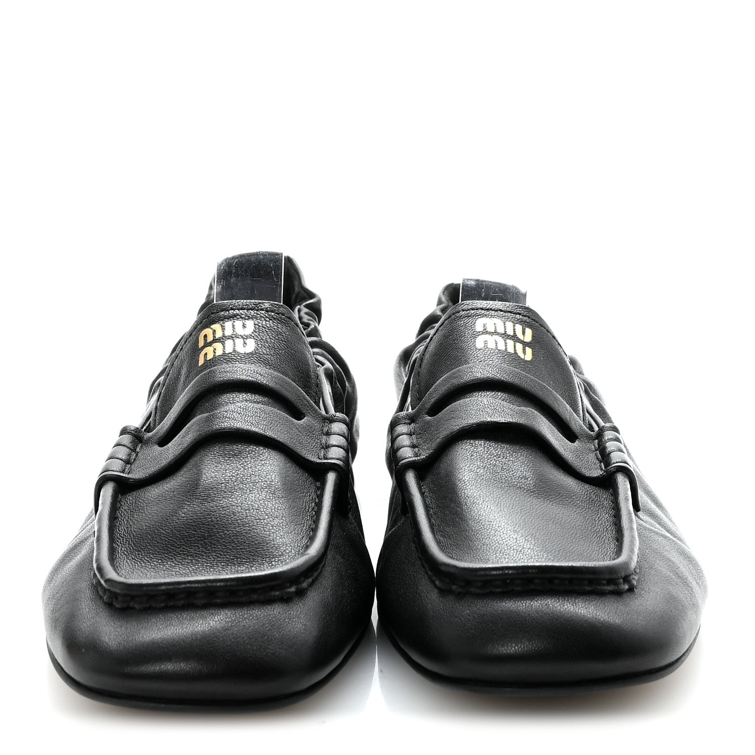 Miu Miu Ruches Nappa Loafer 38 Black 3 of 9