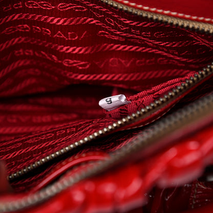 Prada Vernice Gaufre Shopping Satchel Rosso 6 of 13
