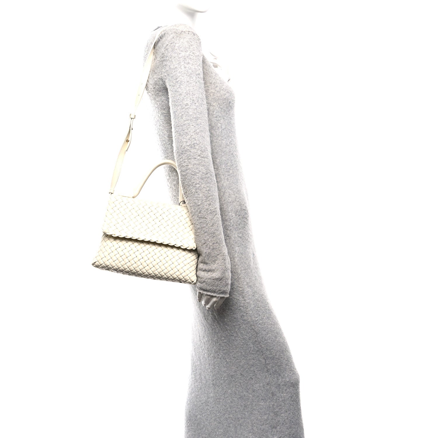 Bottega Veneta Nappa Intrecciato Patti Top Handle Bag Sea Salt 2 of 10