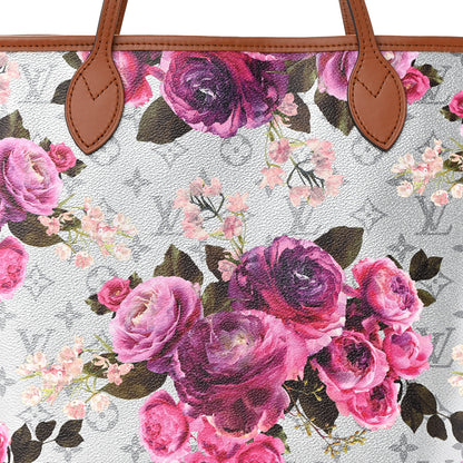 Louis Vuitton Metallic Monogram LV Garden Neverfull MM Silver 8 of 10