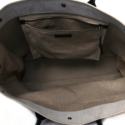 Saint Laurent Linen Calfskin Rive Gauche Tote Optic White 5 of 14