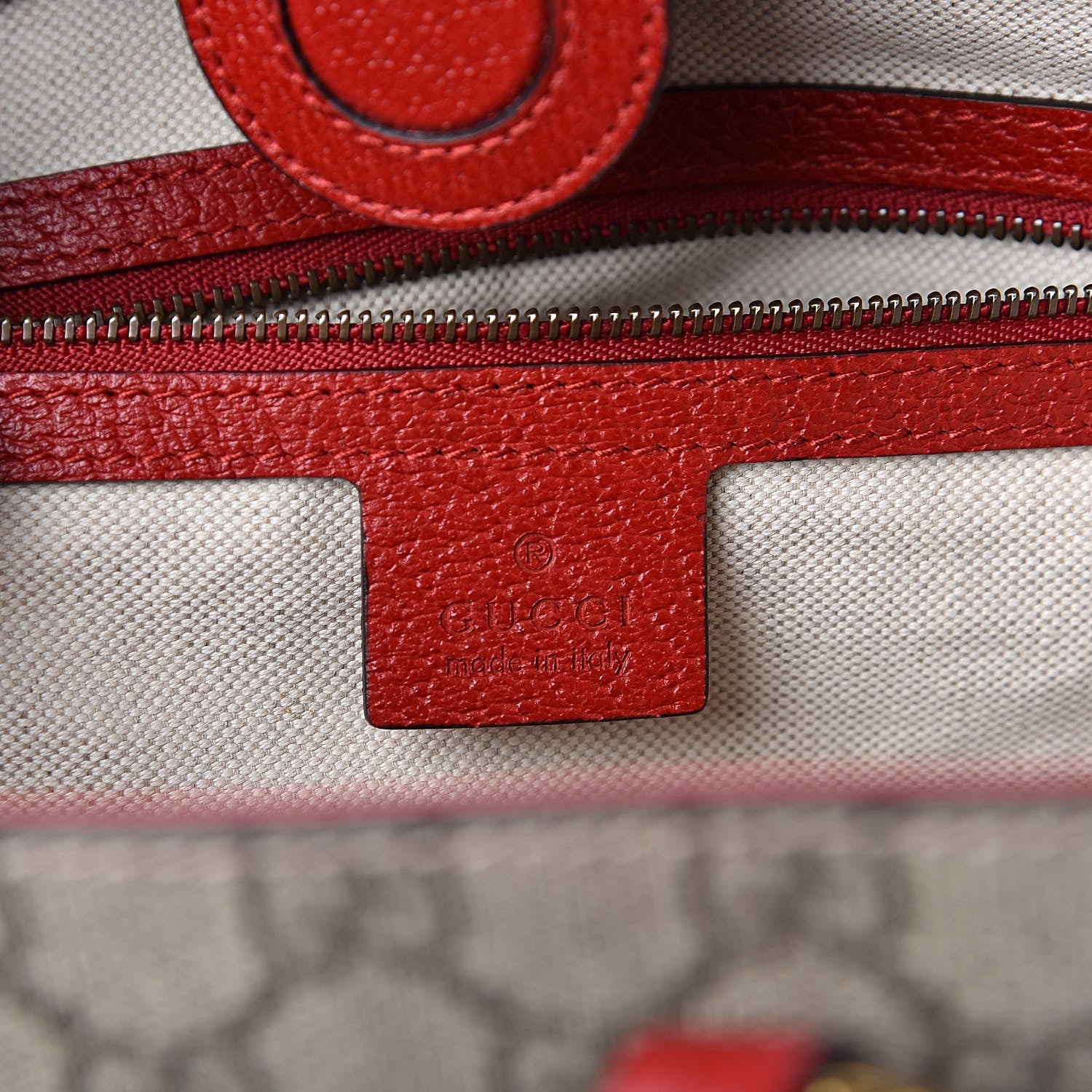 Gucci Soft GG Supreme Monogram Web Bosco Patch Small Crossbody Tote Beige Malva Hibiscus Red 6 of 10