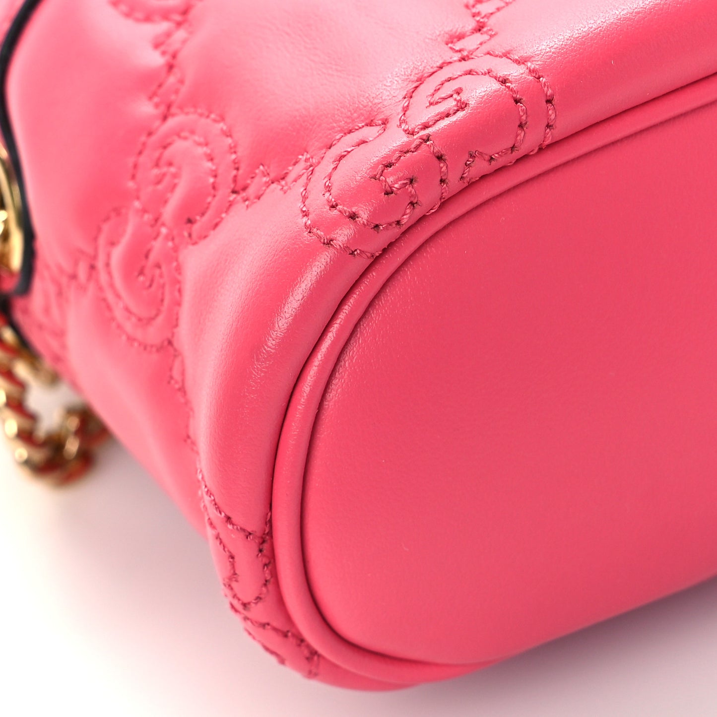 Calfskin GG Matelasse Mini Top Handle Bag Rhodamine Pink