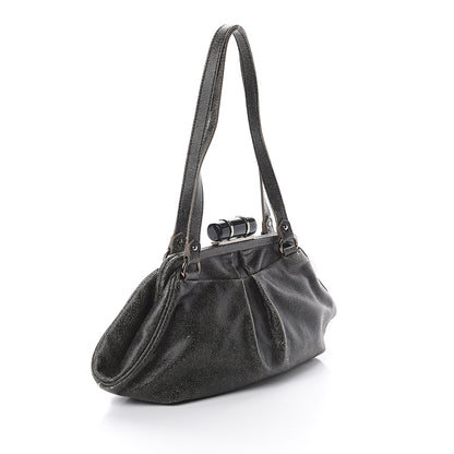 Miu Miu Calfskin Craquele Frame Shoulder Bag Black 2 of 8