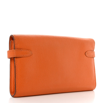 Hermes Chevre Mysore Kelly Longue Wallet Orange 4 of 10