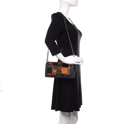 Bottega Veneta Pony Hair Karung BV Patch Knot Chain Clutch Black Monalisa Orange 2 of 12