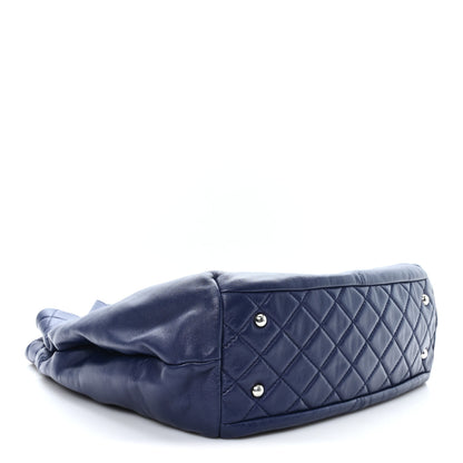 Chanel Calfskin Large Trianon Tote Navy Blue 4 of 11