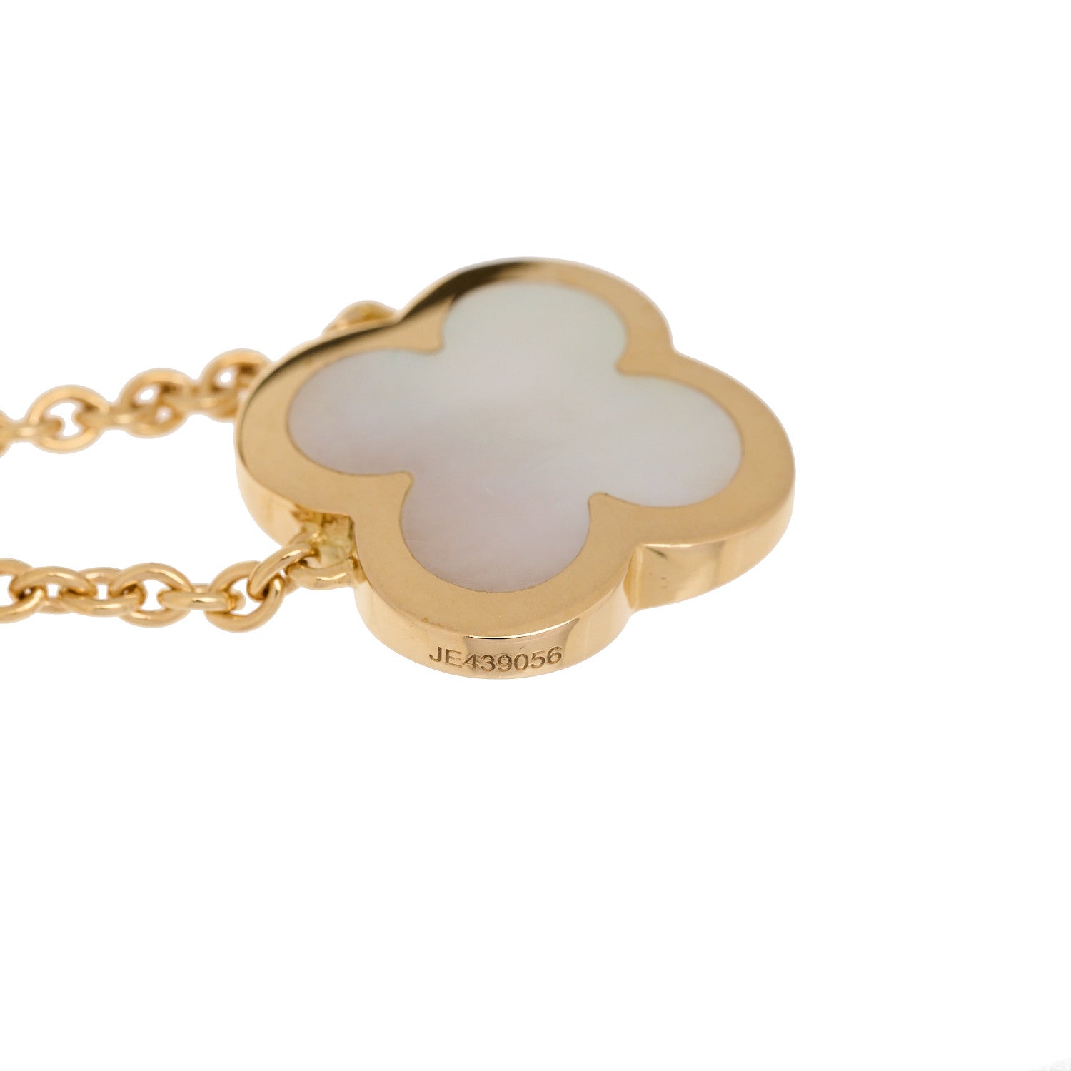 Van Cleef & Arpels 18K Yellow Gold Mother of Pearl Pure Alhambra Pendant Necklace 6 of 7