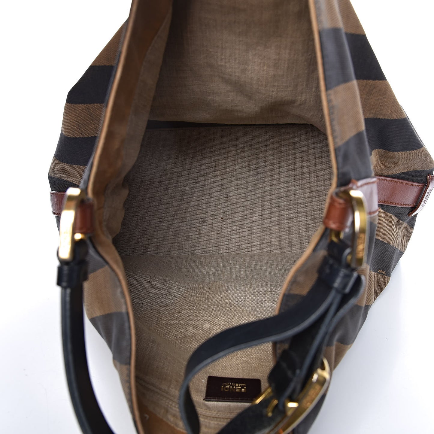 Pequin Cuoio Vegetale Large Hobo Tobacco Black Cuoio