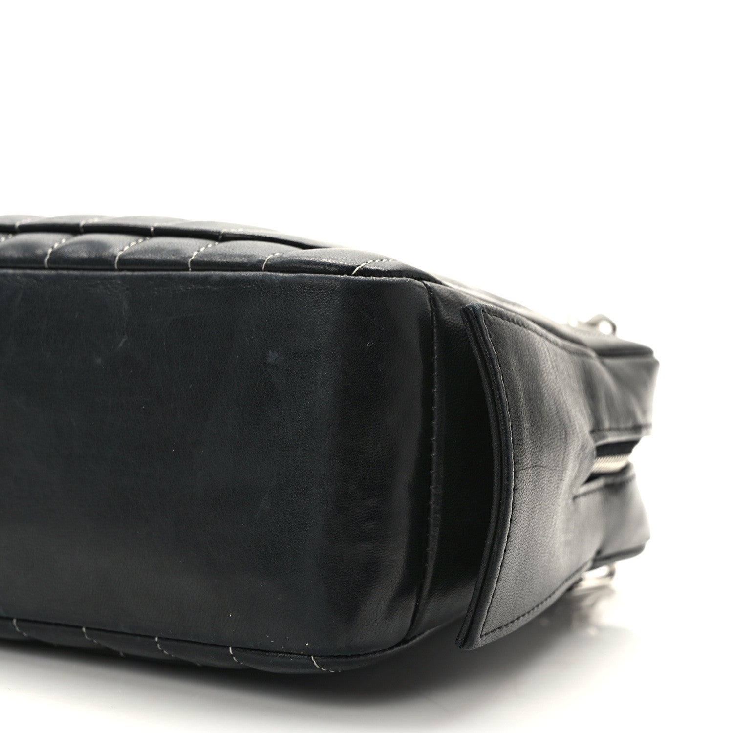 Chanel Lambskin Vertical Quilted Mademoiselle Small Camera Case Black 10 of 11