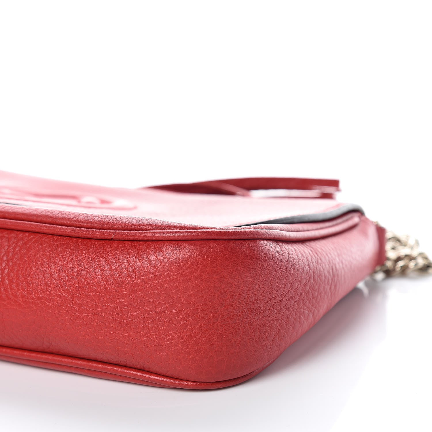 Gucci Pebbled Calfskin Medium Soho Flap Crossbody Tabasco Red 9 of 9