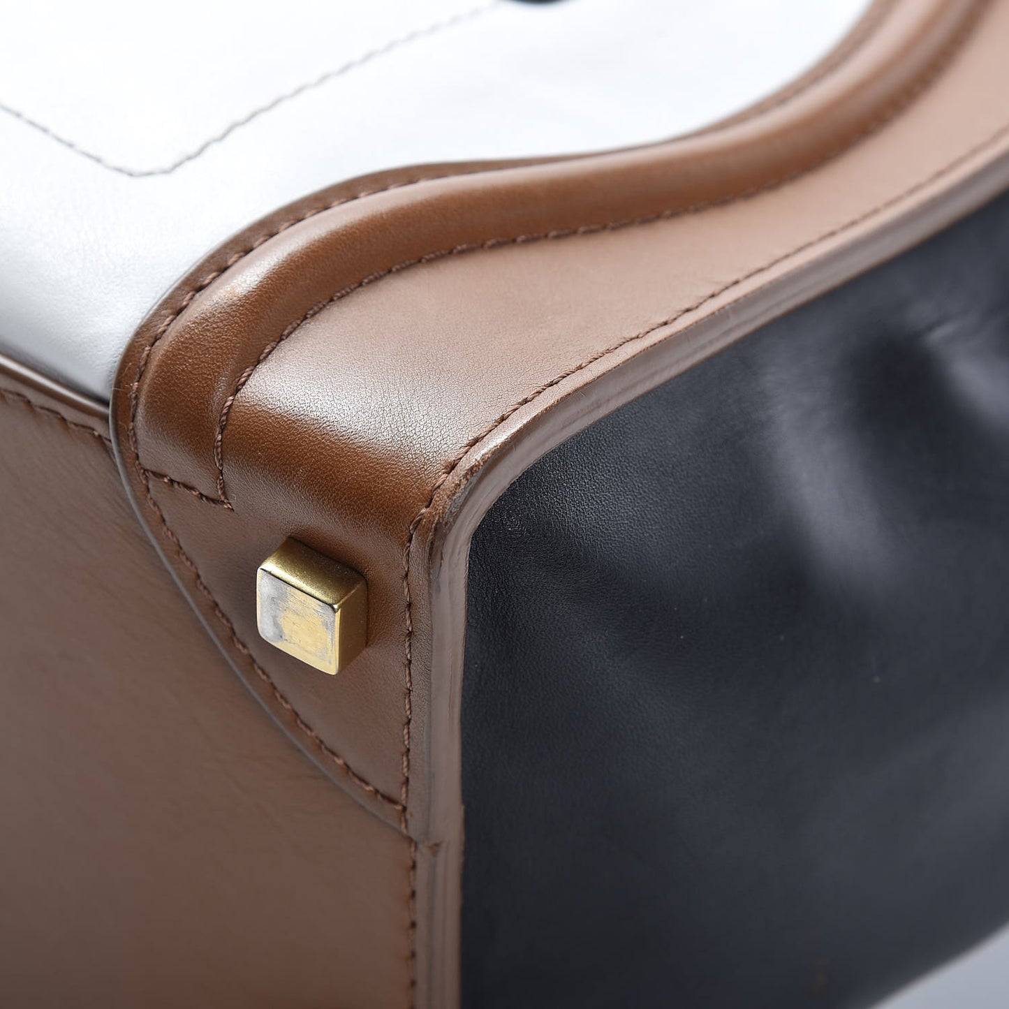 Smooth Calfskin Tri-color Micro Luggage Brown