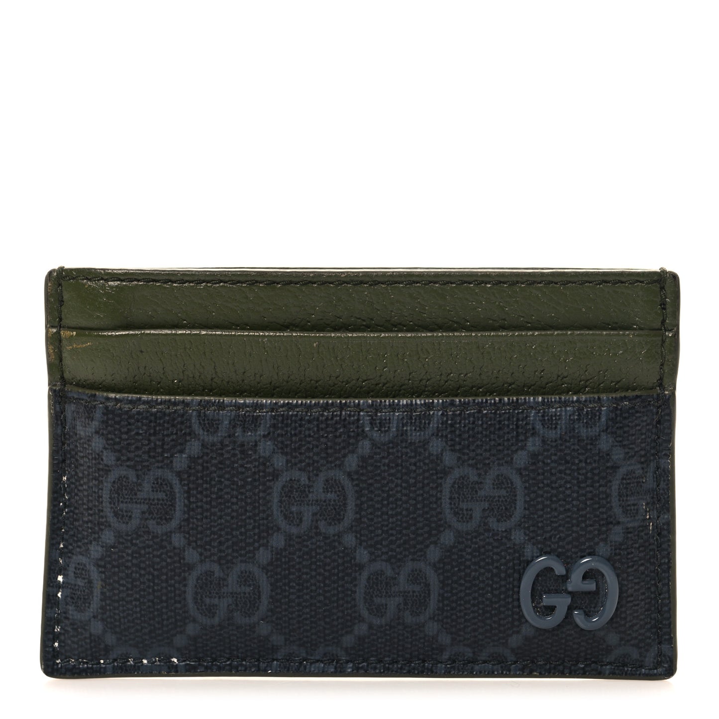 GG Supreme Monogram Bi-Color Card Holder Black