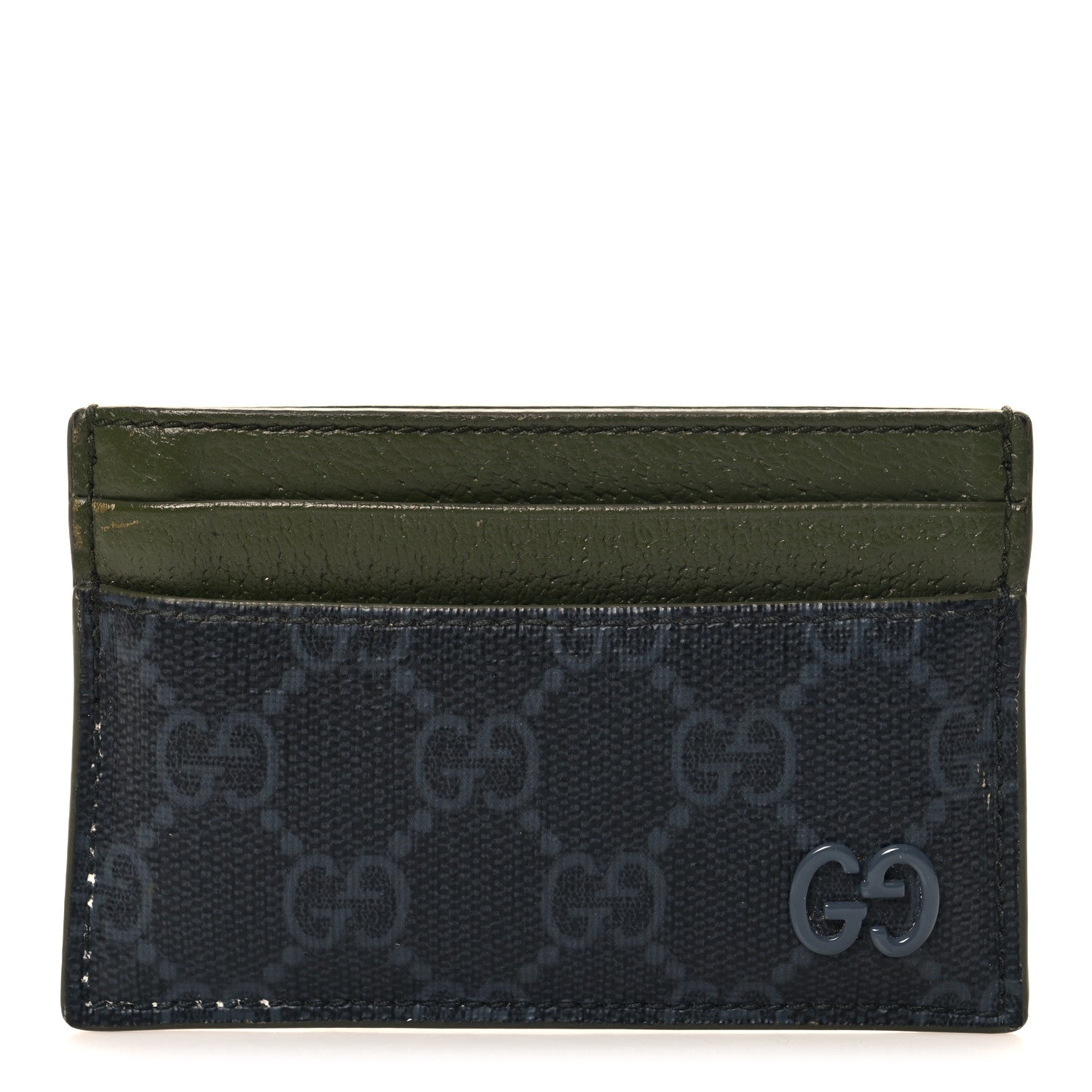 Gucci GG Supreme Monogram Bi-Color Card Holder Black 1 of 6