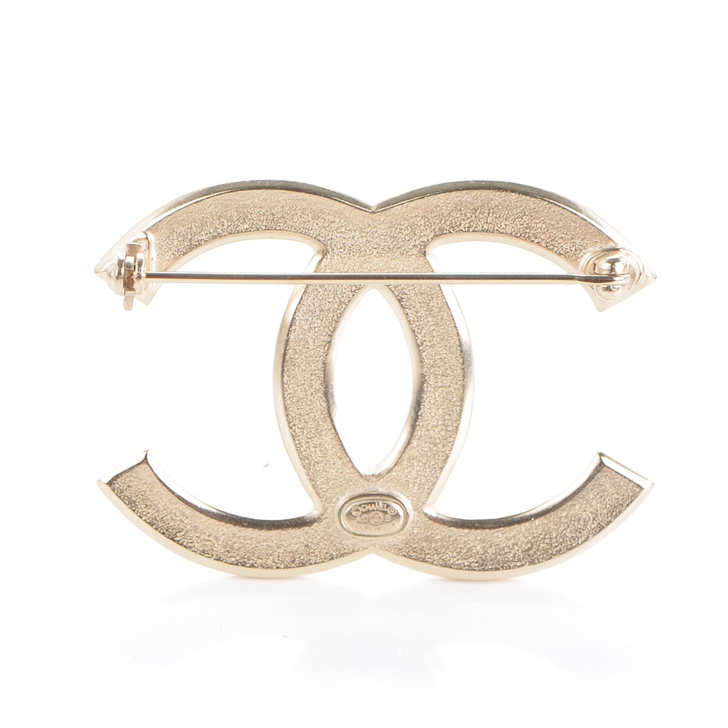 Crystal CC Brooch Light Gold