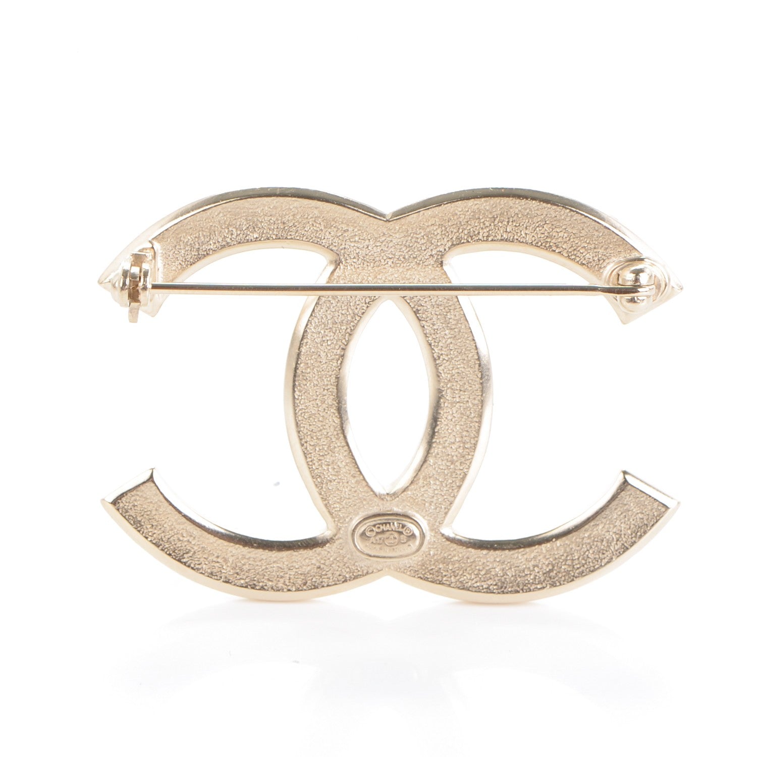 Chanel Crystal CC Brooch Light Gold 3 of 4