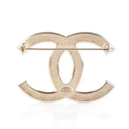 Chanel Crystal CC Brooch Light Gold 3 of 4