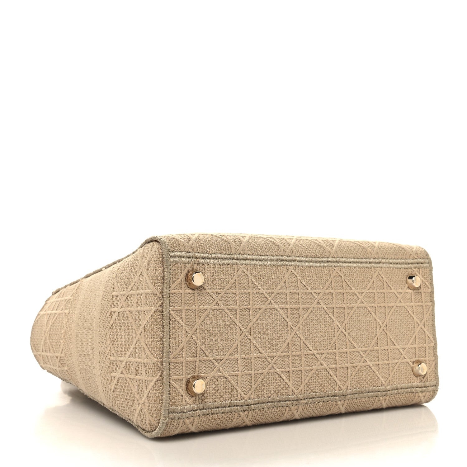 Christian Dior Canvas Embroidered Medium Lady D-Lite Beige 4 of 10