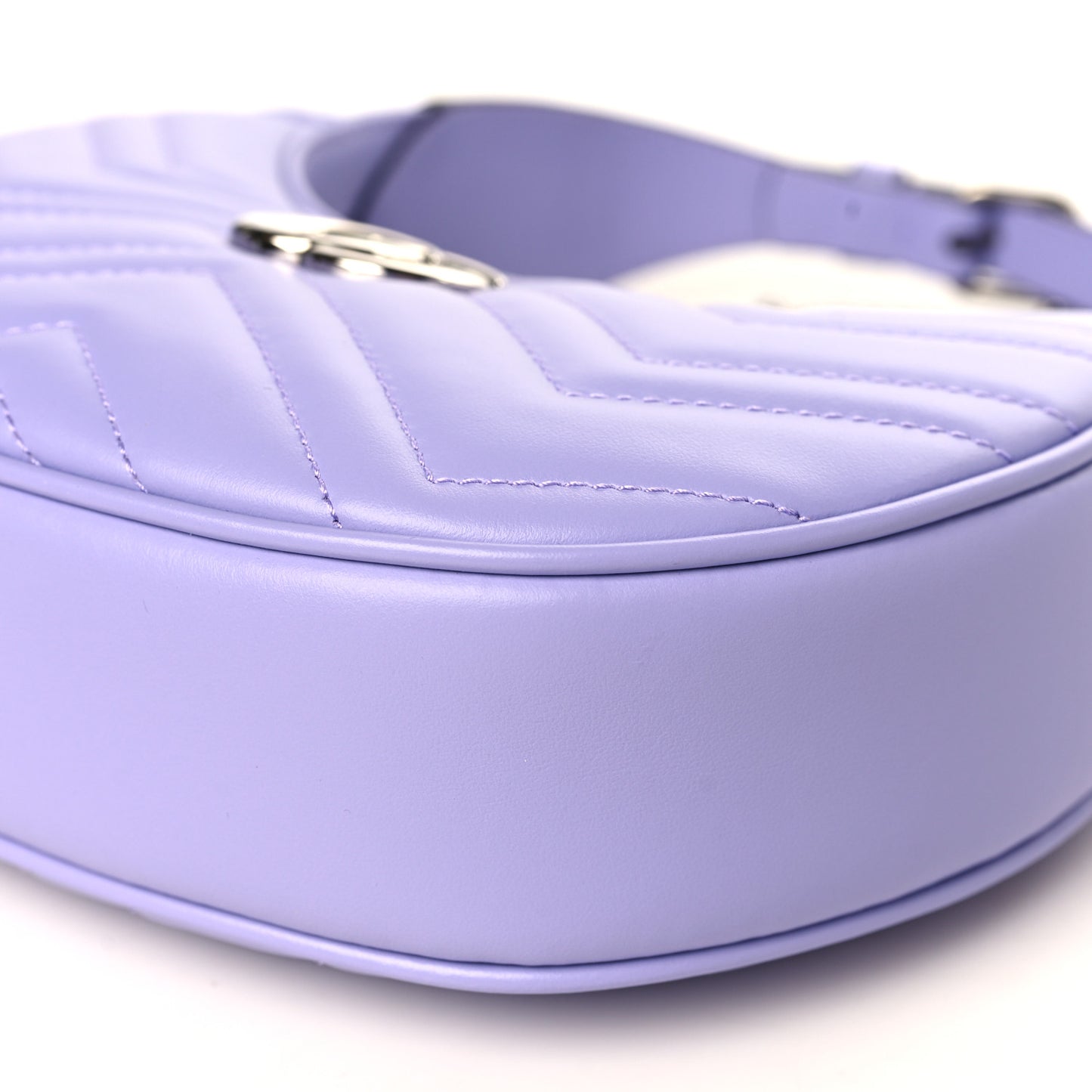 Calfskin Matelasse Mini GG Marmont Half Moon Hobo Lapis