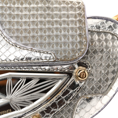 Fendi Snakeskin Nylon Vanity Mirror Clutch Transparent 11 of 14
