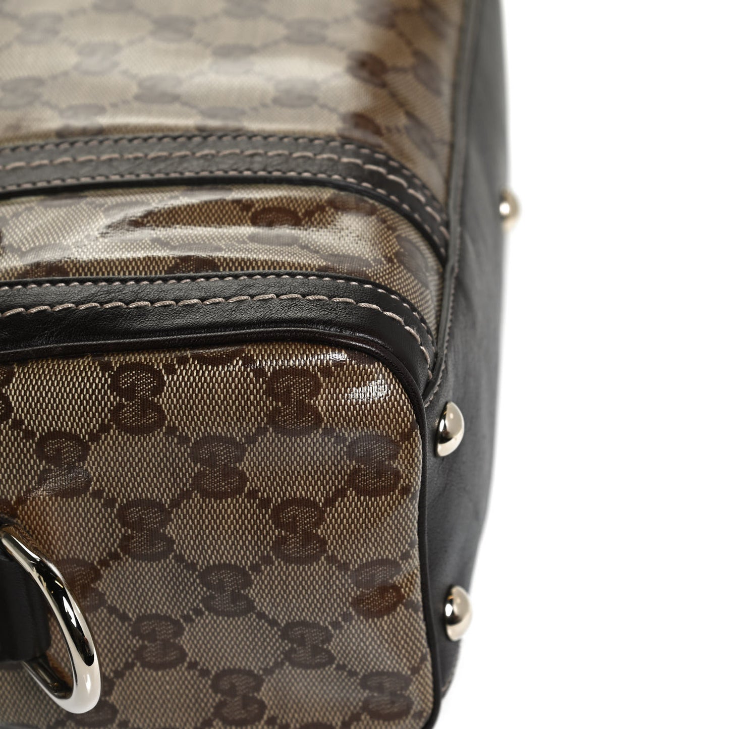 Crystal Monogram Duchessa Boston Bag Brown