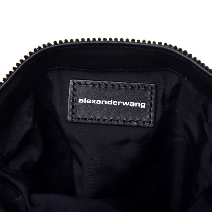 Alexander Wang Rhinestone Chain Mesh Wanglock Logo Pouch Black White 6 of 6