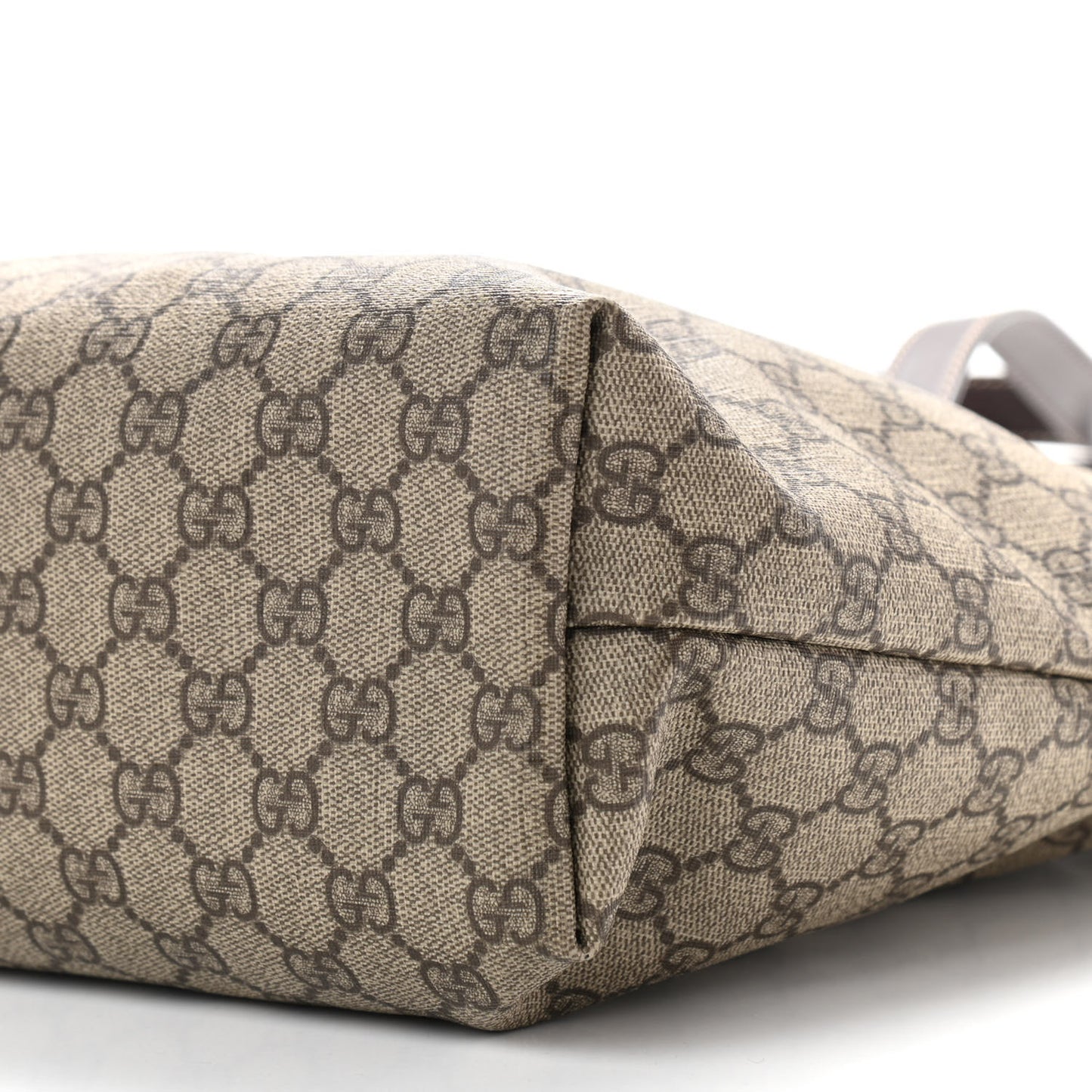 GG Supreme Monogram Medium Zippered Shopping Tote Dark Brown