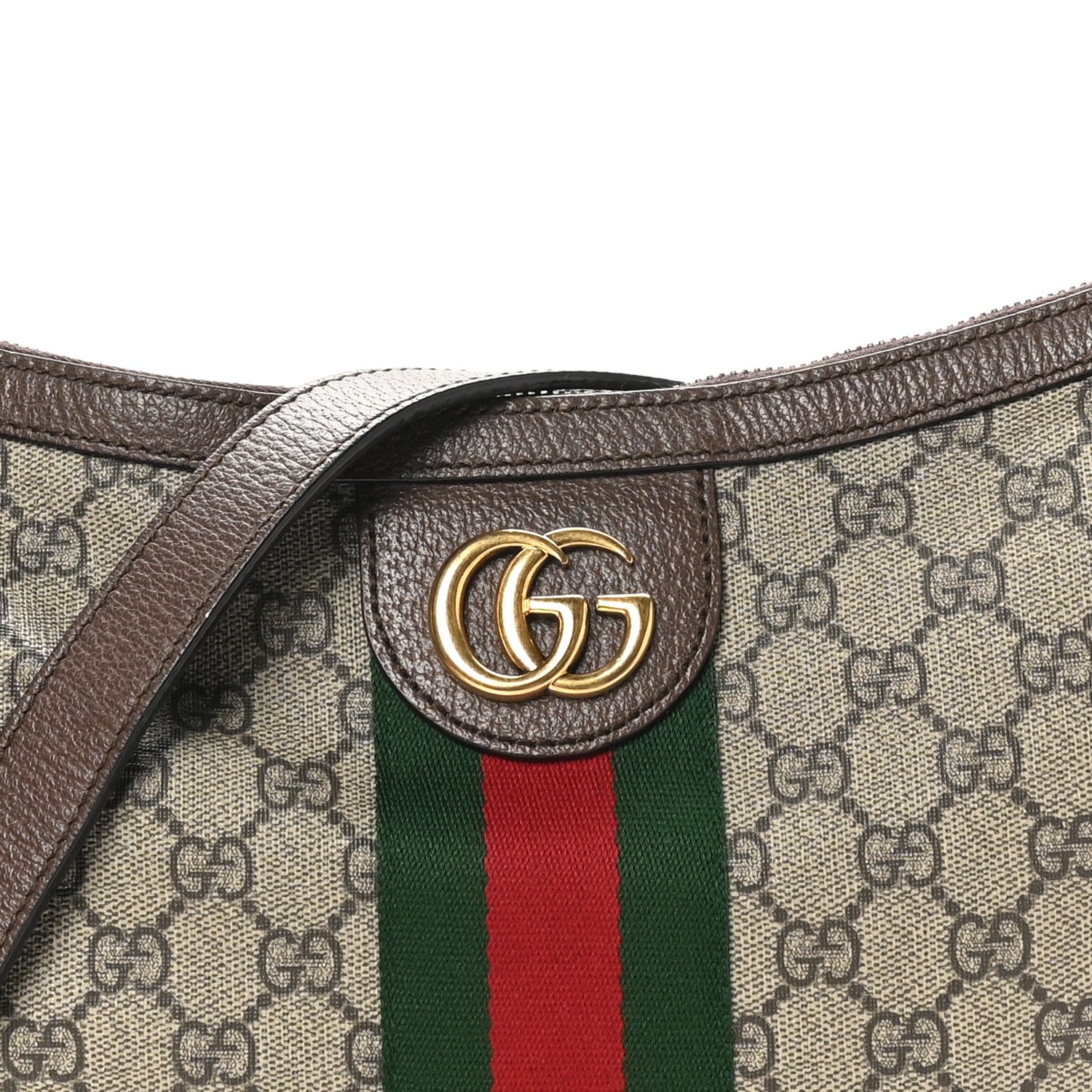 Gucci GG Supreme Monogram Web Small Ophidia Half Moon Hobo Brown 8 of 12