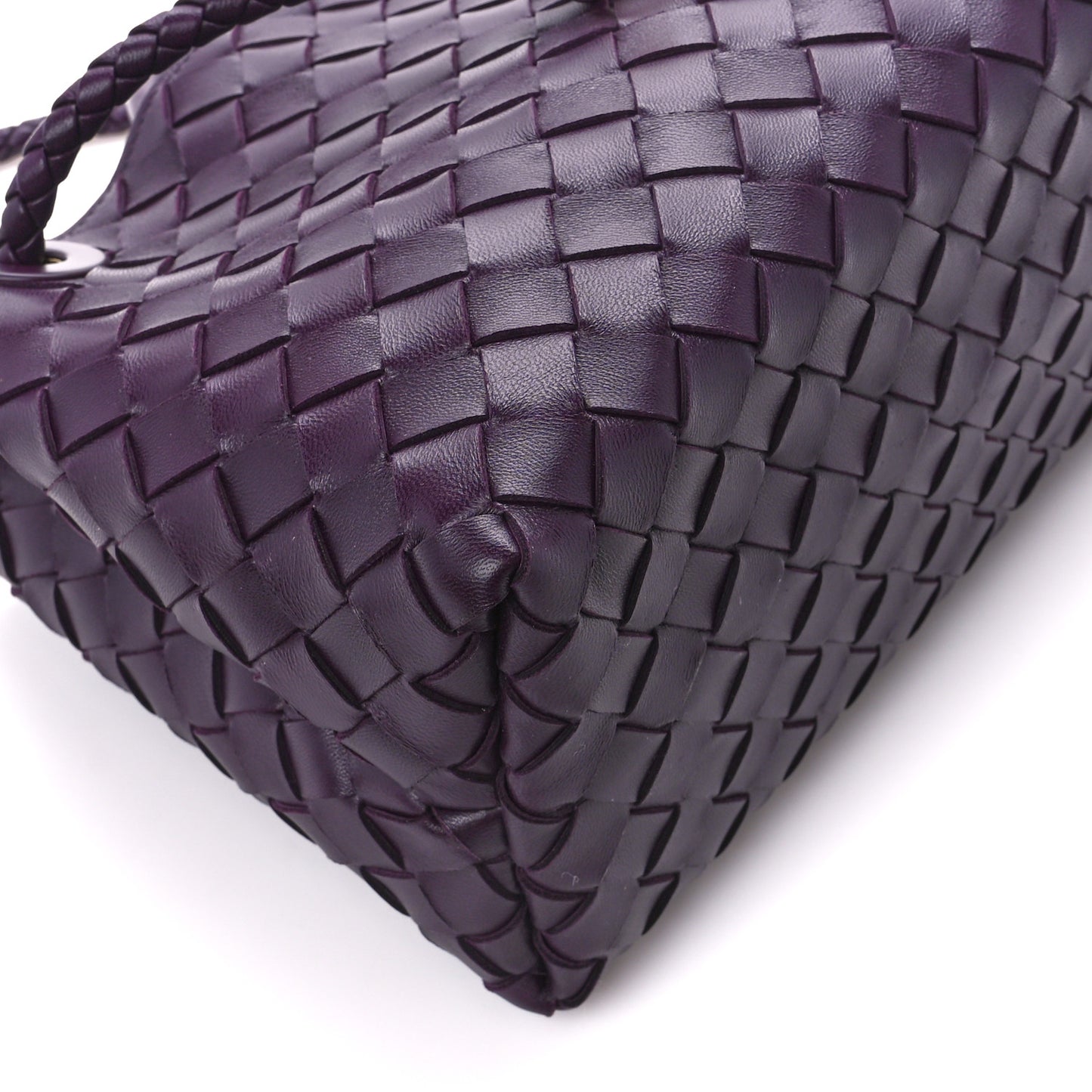 Nappa Intrecciato Small East West Andiamo Shoulder Bag Dark Mystic