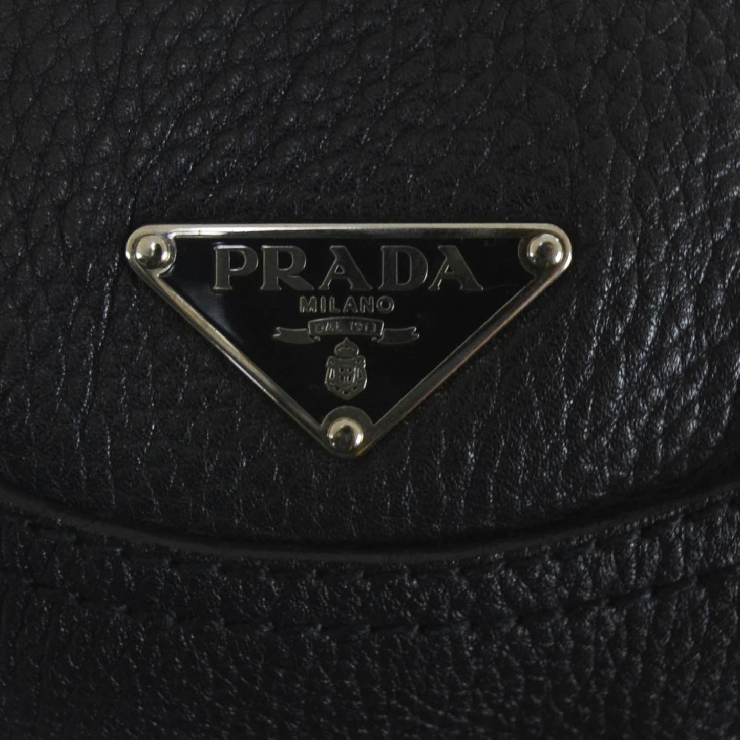 Leather Small Hobo Bag Nero Black