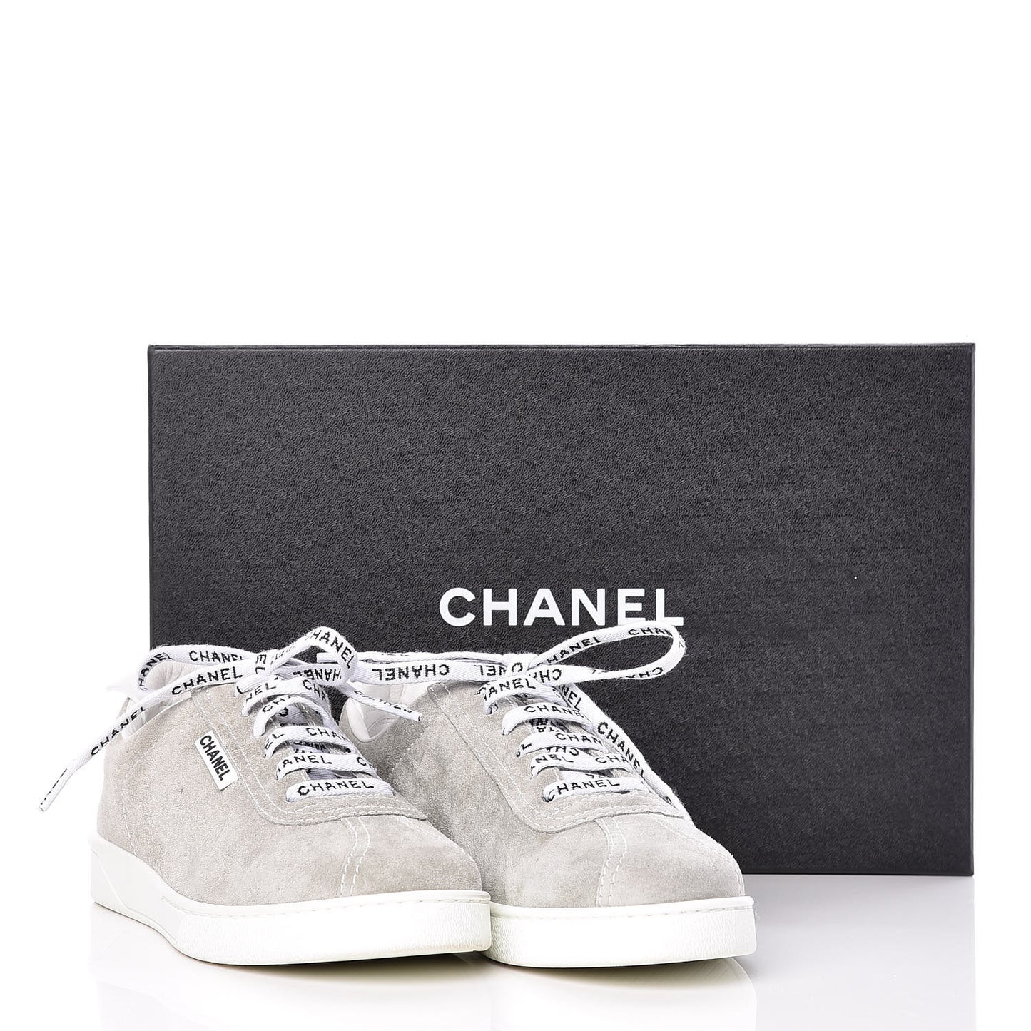 Suede Calfskin Womens Sneakers 39.5 Grey