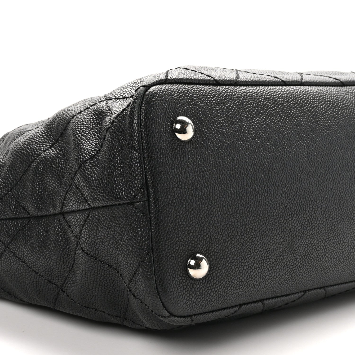 Chanel Grained Calfskin Quilted Large Daily Shopping Tote Black Black 10 of 11