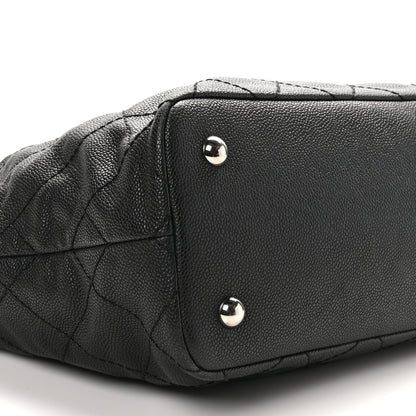 Chanel Grained Calfskin Quilted Large Daily Shopping Tote Black Black 10 of 11