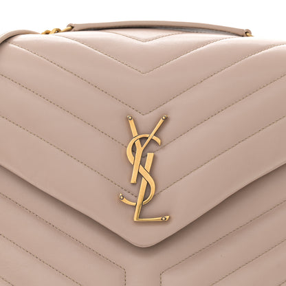 Saint Laurent Calfskin Y Quilted Monogram Medium Loulou Chain Satchel Light Natural 8 of 13